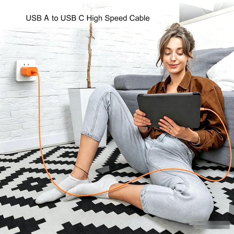 Orange iPhone 17/17E Car Carplay Cable for iPhone 17/16/15, 15/16/17 Pro Max ... gallery