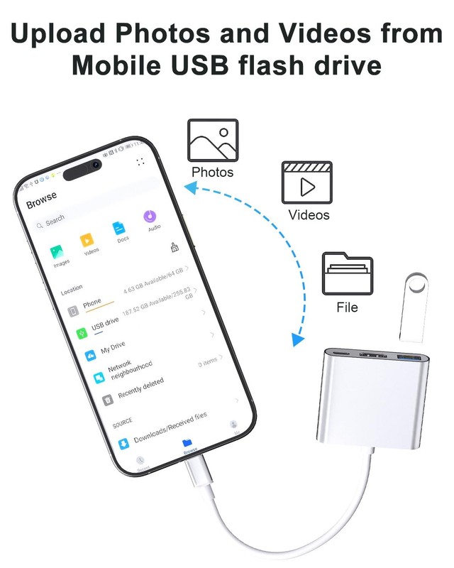 iPhone to HDMI Adapter for TV, USB C Converter Silver gallery