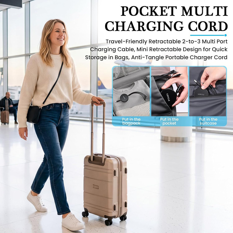 6 in 1 Multi Charger Cable Retractable USB C Cable 1.1M Fast Charging – up to 66 gallery