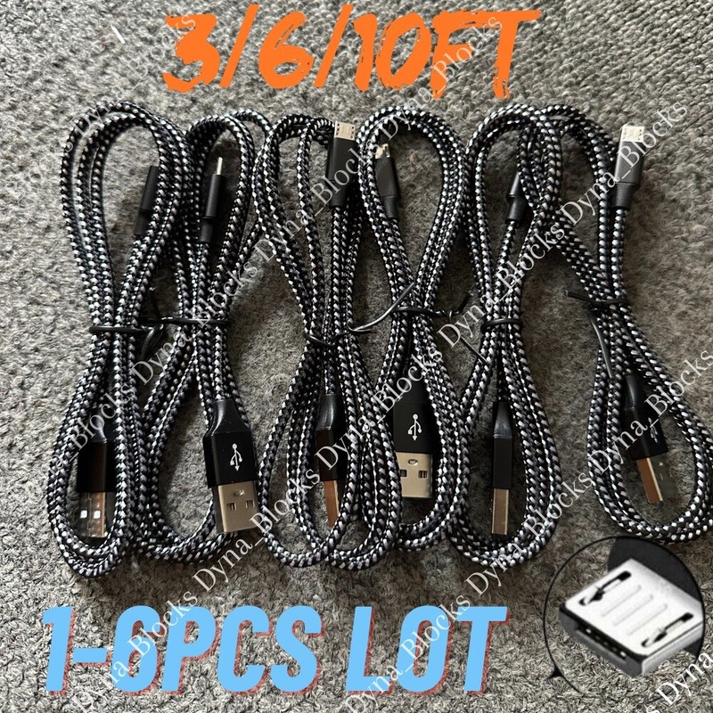 Micro USB Charger Fast Charging Cable Cord For Samsung S7 S6 Android Phone Lot