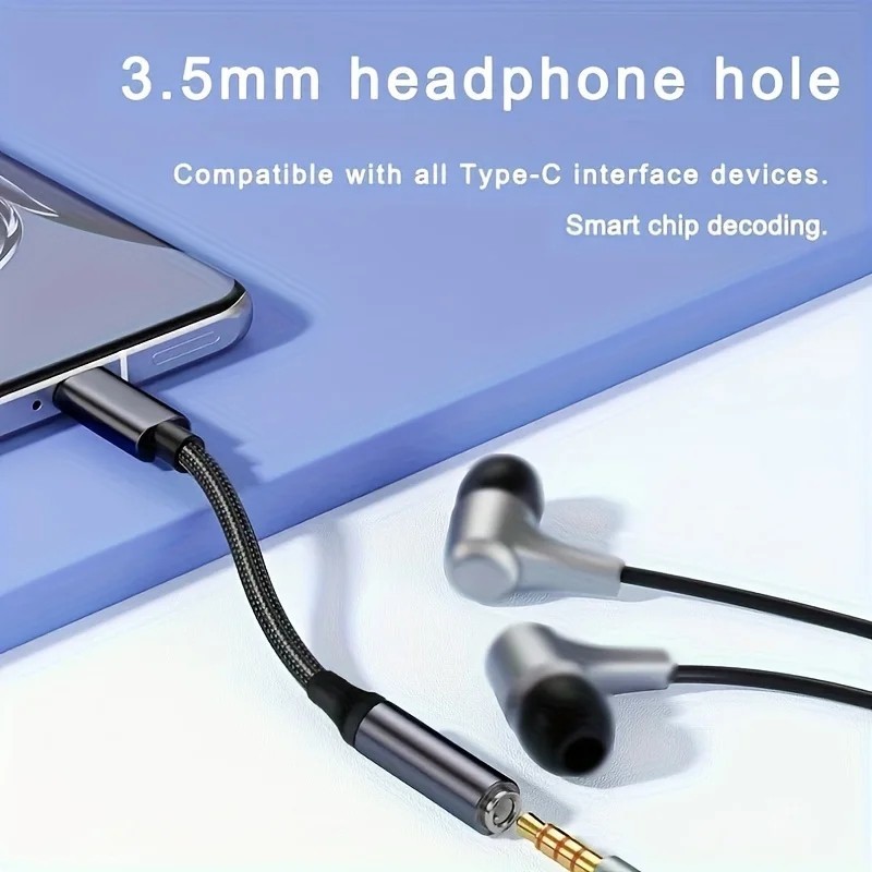 USB C to 3.5mm Headphone Jack Adapter AUX Stereo Cable For iPhone 17 16 Samsung gallery