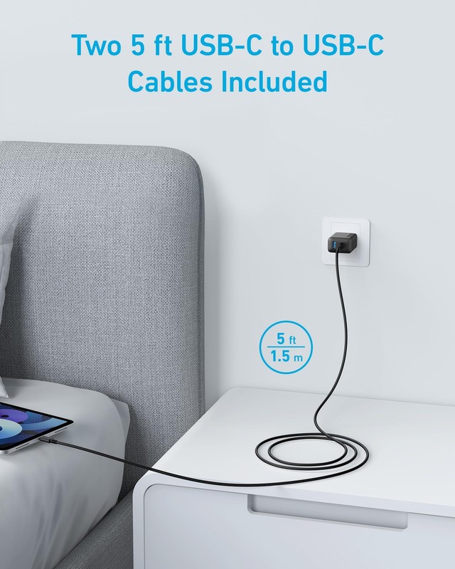 Anker iPhone 16 Charger 20W USB-C Fast Charging Block 2-Pack + 2 Cables gallery