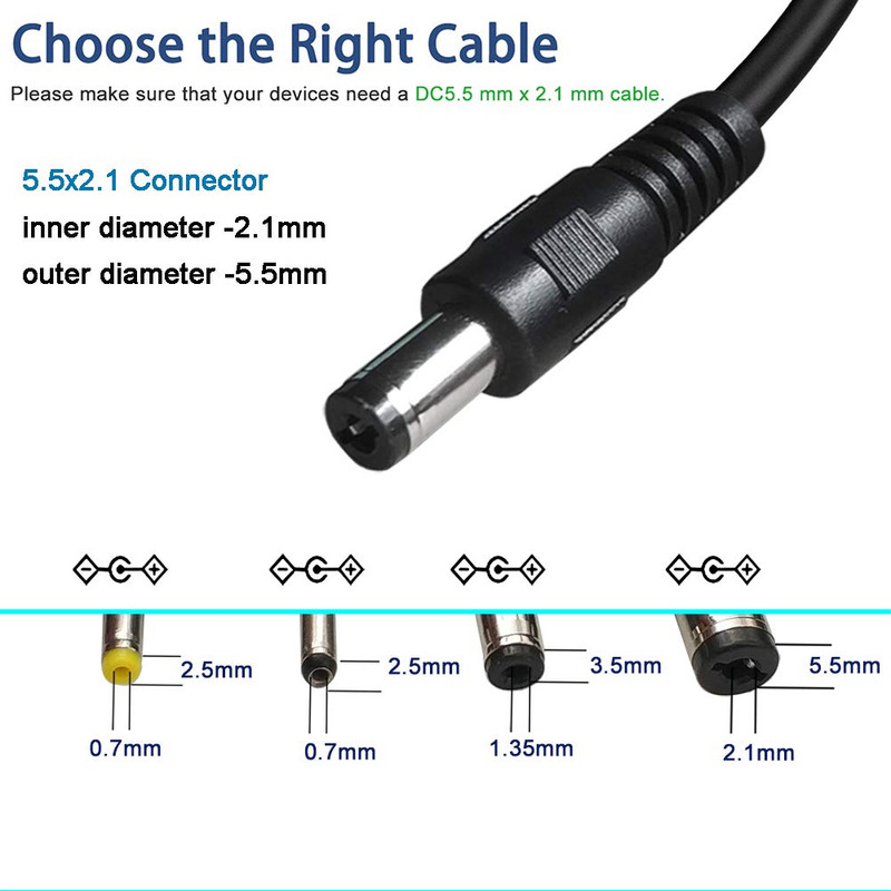 3-Pack 6Ft USB 2.0 Type a Male to DC 5.5 X 2.1Mm DC 5V Power Barrel Plug Connect gallery