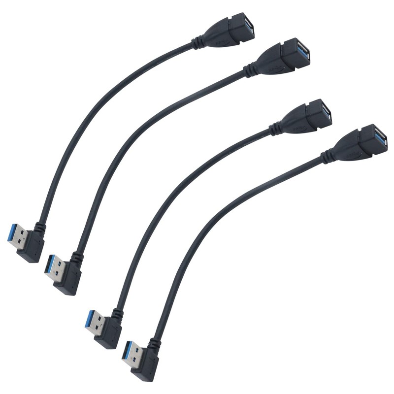 USB 3.0 Type A 90 Degree Male to Straight Female Data Converter Adapter Cable…