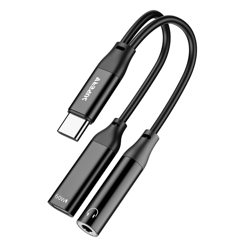 SUPERV USB-C to 3.5mm Headphone Jack Adapter PD 60W Fast Charge iPhone 16 15 Pro