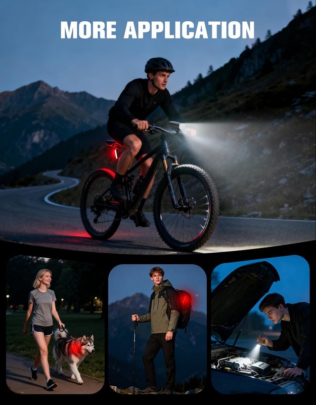 Bike Lights, 1200 Lumen USB Rechargeable LED Bike Light Set, Super ... Fast Ship gallery