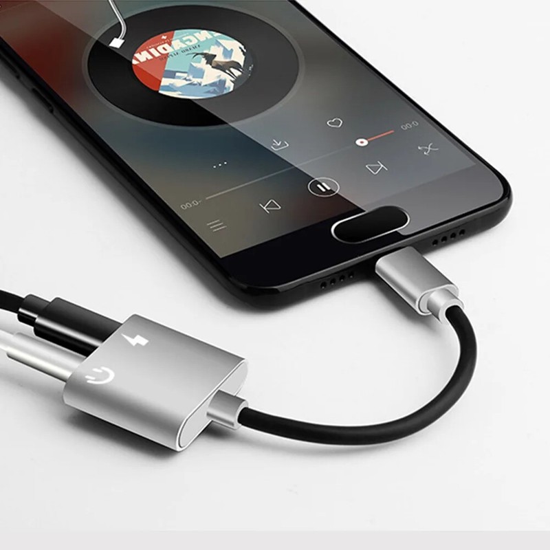 2 In 1 USB-C To 3.5mm Jack Adapter + Type C Audio Charging Headphones gallery