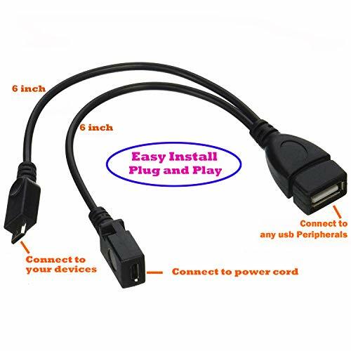 2-in-1 Micro USB to USB Adapter OTG Cable + Power Cable for Fire Stick And PS4 gallery