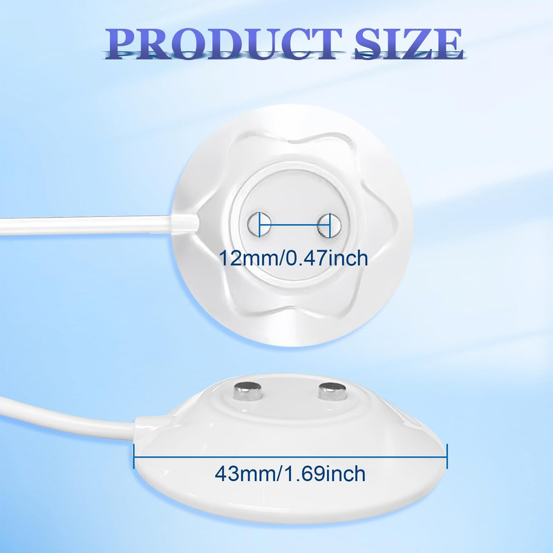 Magnetic Rose Charger USB Cable, Kwevos 2 Prong Magnetic USB Cable, 2.7Ft 12Mm R gallery