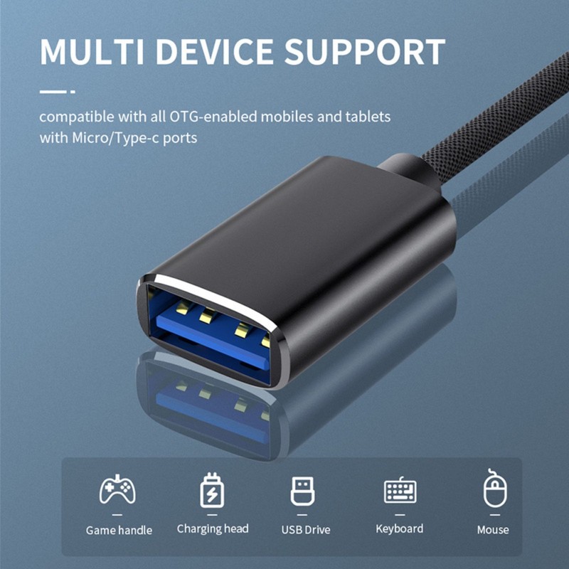 Type-C 2-in-1 Adapter Micro USB & USB 3.0 Female To USB-C Male Converter, Black gallery