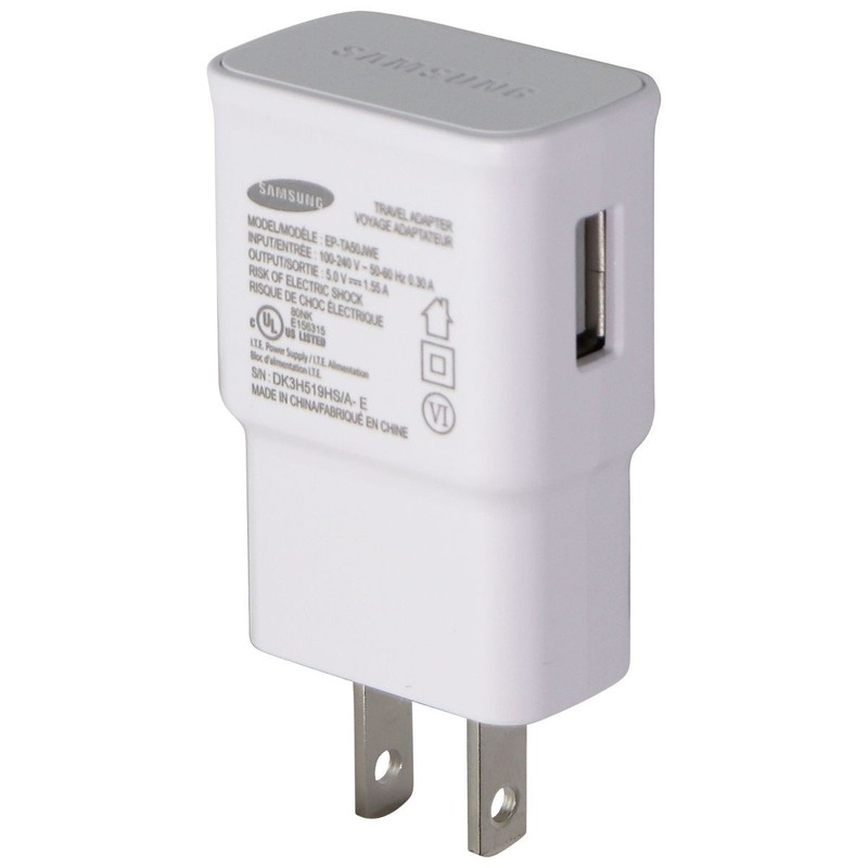 Samsung (5V/1.55A) Single USB Wall Charger / Travel Adapter – White (EP-TA50JWE)
