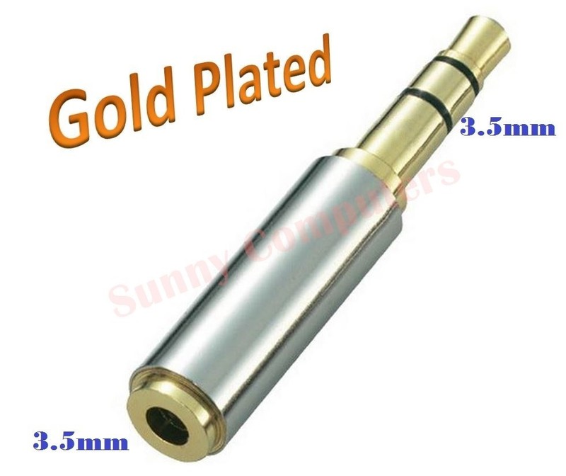 New 3.5mm Male to Female 3 Pole Stereo Microphone Jack Plug Adapter Connector AU