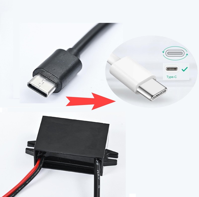 Waterproof 12V/24V to 5V USB C Converter, Quick Charge QC3.0 USB Type-C Buck Cha gallery