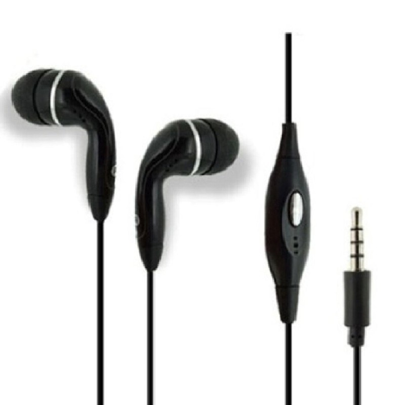Black Color Universal 3.5mm Earphones Earbuds with Mic Handsfree Stereo Headset