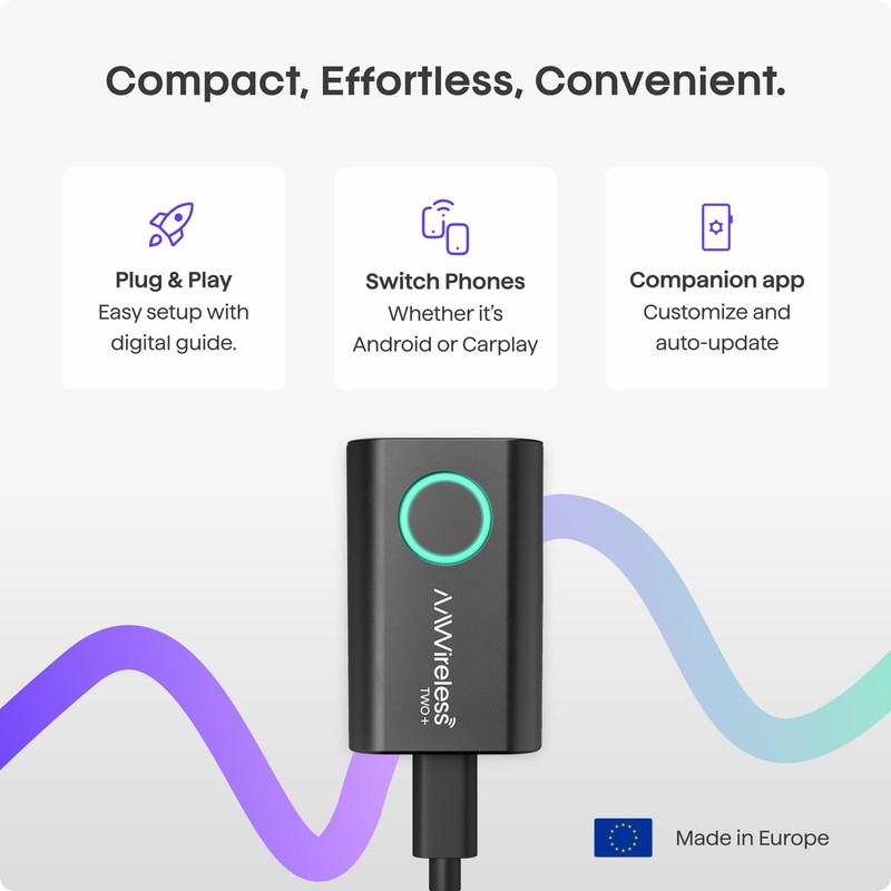 AAWireless Two+ Android Car & Apple Carplay 2in1 Adapter Wireless Connection... gallery