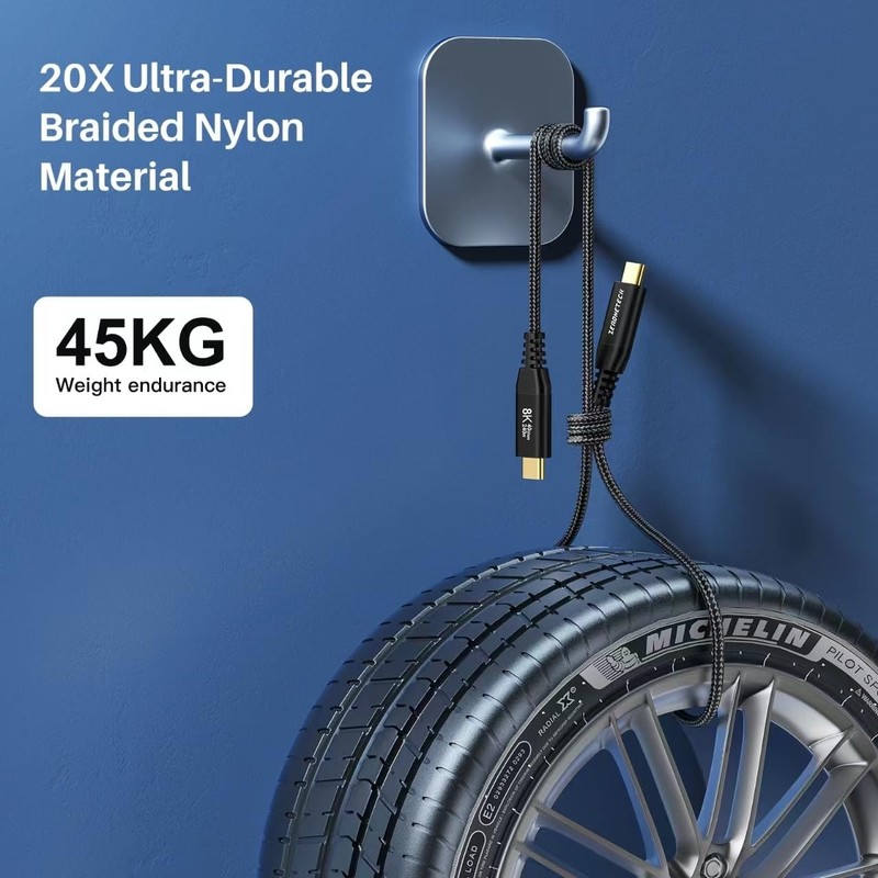USB4 40Gbps for Thunderbolt 4 Cable 5FT 2-Pack, USB C Monitor Cable 8K60Hz/Du... gallery