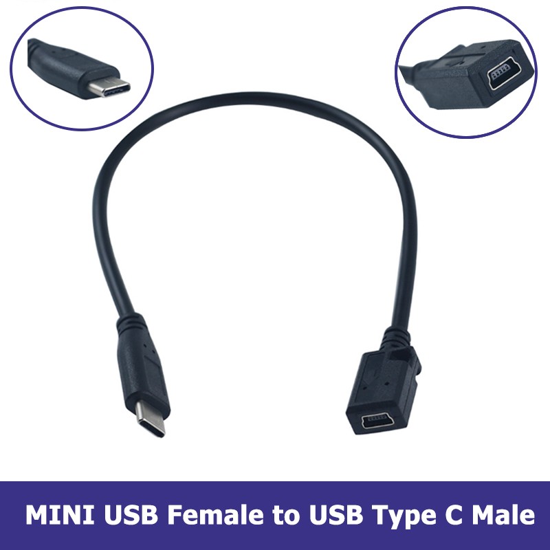 Micro USB Male to USB Female C Type Jack Plug Cable Lead Cord Adapter Converter