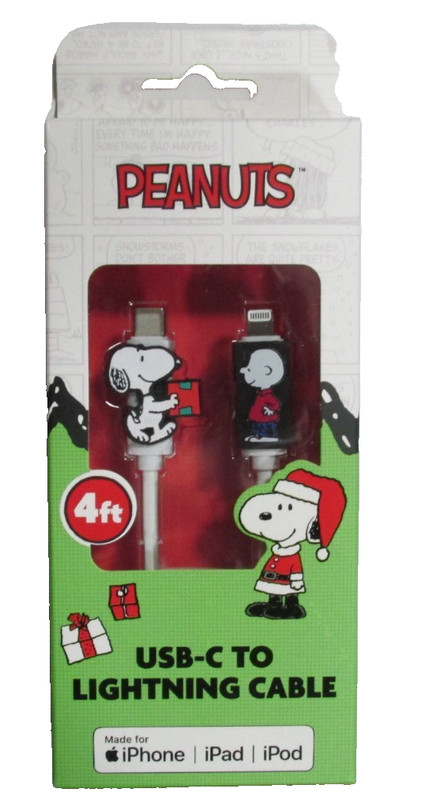 Snoopy Peanuts Christmas USB-C to Light Cable 4′ Charlie Brown