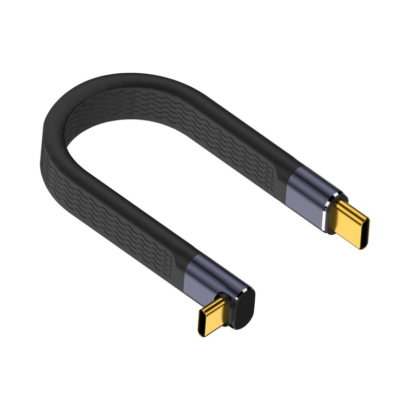 5 inch Short USB-C Cable 90 Degree, Up & Down Short USB-C to USB C Cable, 40G…
