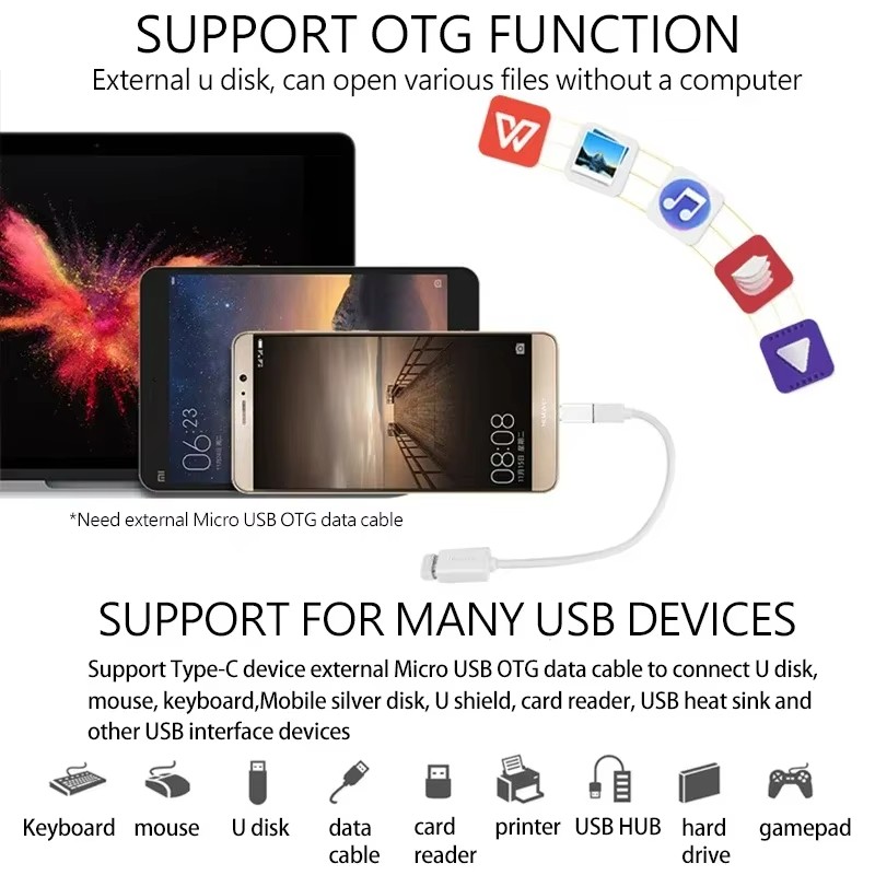 200x Type C Female to Micro USB Male Port Converter Charge Data Sync Adapter Lot gallery