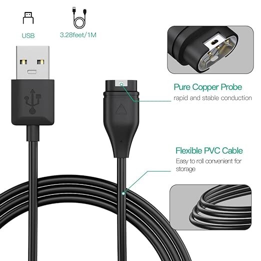 Compatible con cable cargador Garmin (paquete de 3). neuvo. 2024. gallery