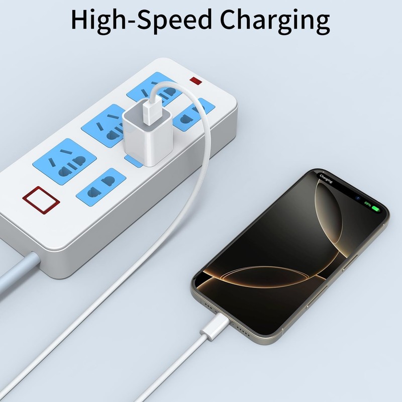 Car Carplay Cable for iPhone 17 Air/16 Pro Max/Plus, 3.3FT 2Pack USB A to USB C gallery