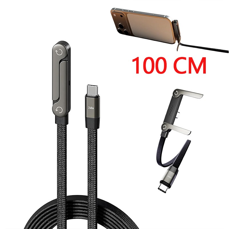 2in1 Invisible Holder Charger Cable–240W Fast Charging Cord with Phone Stand lot