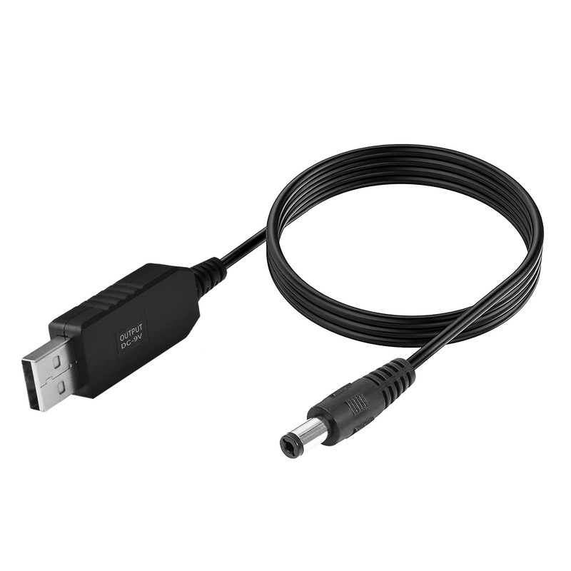 USB to 9V Adapter - DC 5V to DC 9V Step Up Cable Cord with DC Jack 5.5 x 2.1m...