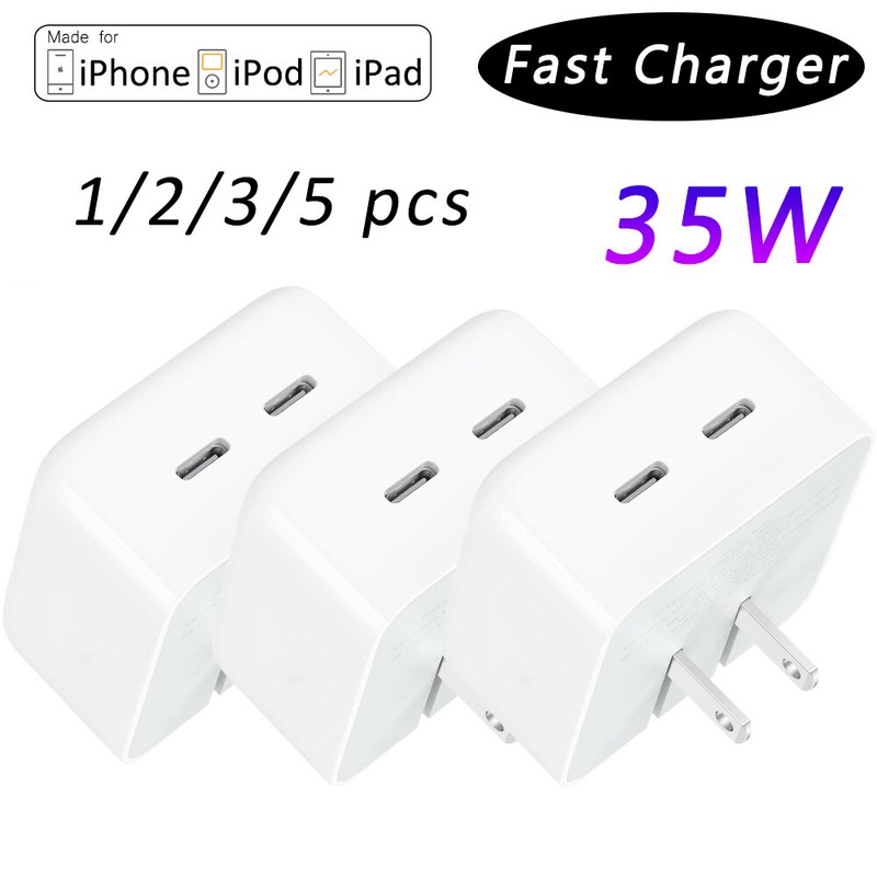 For iPhone/Samsung PD 35W Fast Wall Charger Power Adapter Lot USB-C Port Block