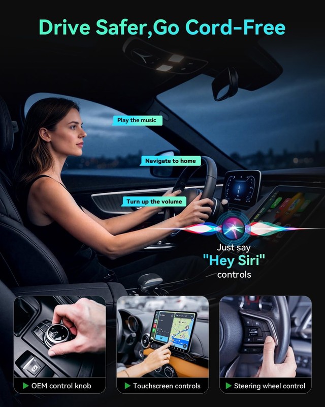Wireless CarPlay Adapter 2025 Version, 2-in-1 Stable 5.8GHz Connection, Plug ... gallery