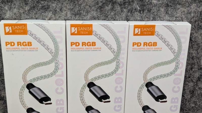 3 x USB-C to USB-C PD 60W Lighted RGB Colored Fast Charger Cable 100cm/3ft gallery