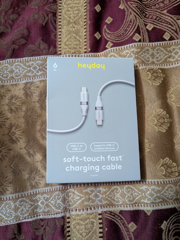 6′ USB-C to USB-C Fast Charging Cable – Heyday™ White Clay: Male-to-Male