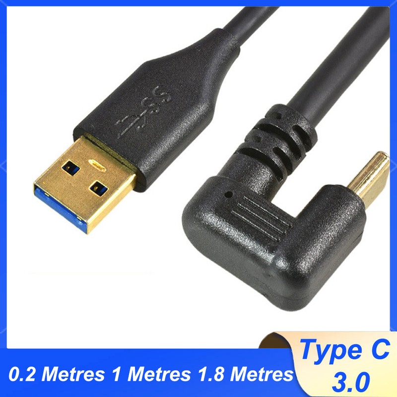 USB C Charging Cable USB A to 90° Right Angle USB C High Speed Charging Lead