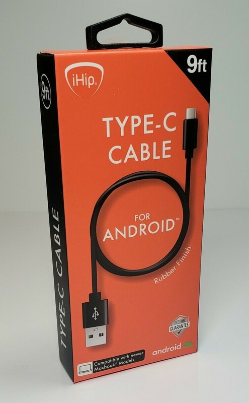 NEW SEALED iHIP 9FT TYPE-C CHARGING CABLE FOR ANDROID