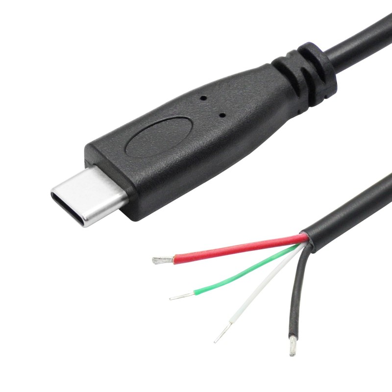 4Pcs USB 4 Pin Bare Wire 10inch, 20AWG 5V USB Plug 4 Pin Pigtail Power and Da... gallery