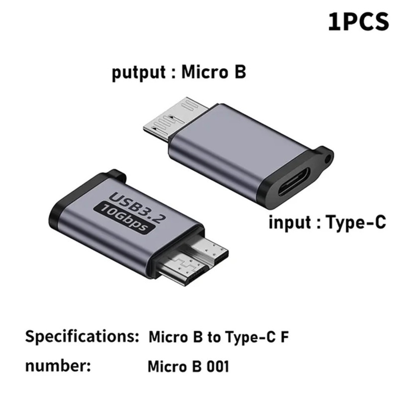 Micro B USB 3.0 Male to Type-C Female Adapter: Fast Data Transfer HDD Connector gallery