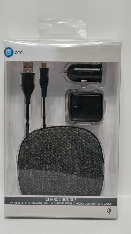 ONN Charger Bundle – Wireless Charger, Wall & Car Charger & Micro-USB Cable