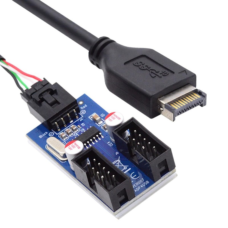 Cable USB 3.1 Front Panel Header -to 4pin IDC Housing USB -A 1 to 2 Female Mo…