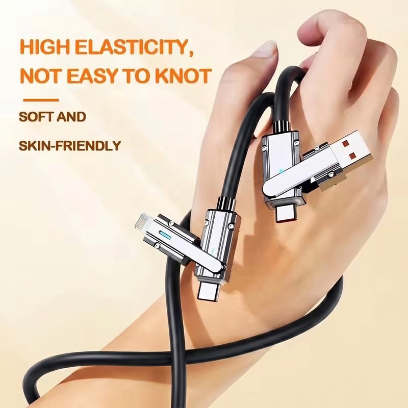 1M Data Cable 4-in-1 PD Charging Cable Two in Two 120W Super Fast Charger Cable gallery