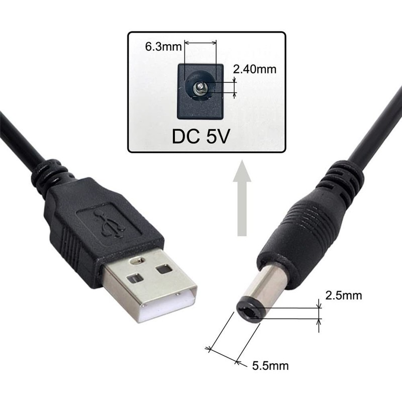 USB 2.0 A Type Male to 5.5 x 2.5mm DC 5V Power Plug Barrel Connector Charge C... gallery
