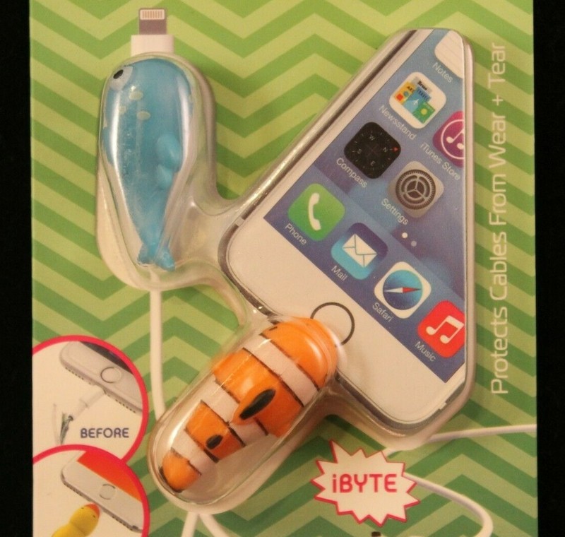 Tzumi - Bytes - Blue Fish & Clown Fish - Protects Cables From Wear & Tear - 6301 gallery