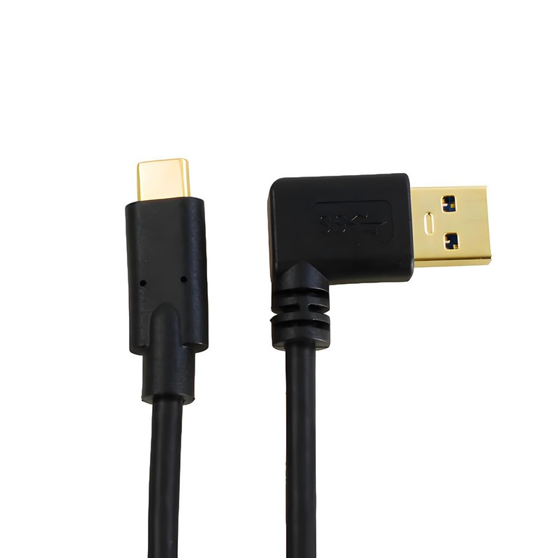 USB-A 3.0 Male to Type-C Male Angled Gold Plated Data Sync Charge Cable 0.25m-1m gallery