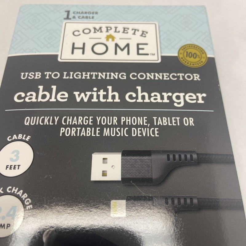 Complete Home Micro USB Cable With Charger - 3 Foot - #320729 gallery
