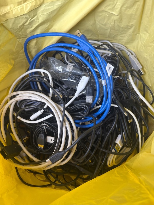Lot of 8+ lbs of various USB cables type A C micro adapters