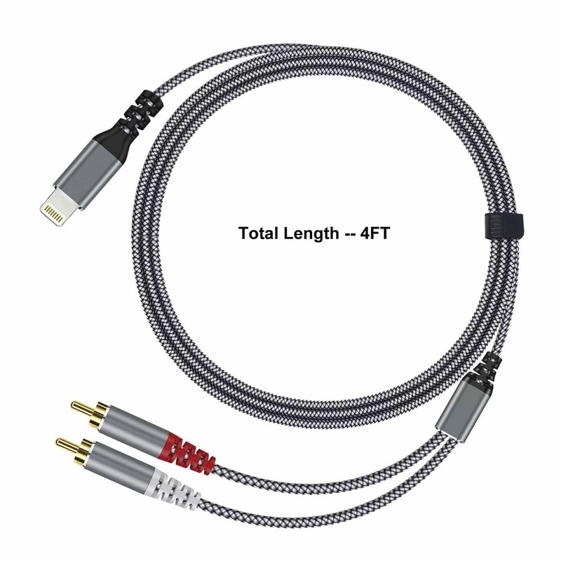[MFi Certified] Compatible with Lightning to RCA Cable Audio Adapter, 4FT iOS to gallery