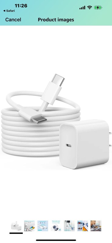 Starlight iPhone fast charger, 20 W charger with 10 feet USB-C