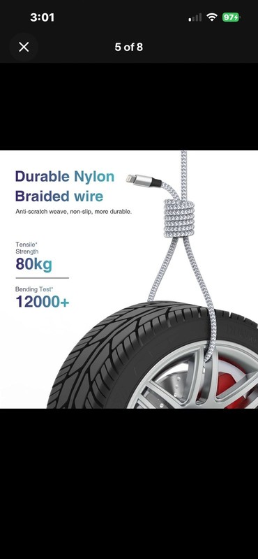 Durable iPhone Charger Cord 6FT 3Pack [Apple MFi Certified] Lightning Cable Nylo gallery