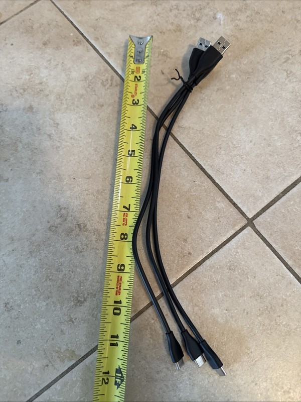 Bundle of 3 Bose USB to USB-C Charging Cables – 1ft – Black