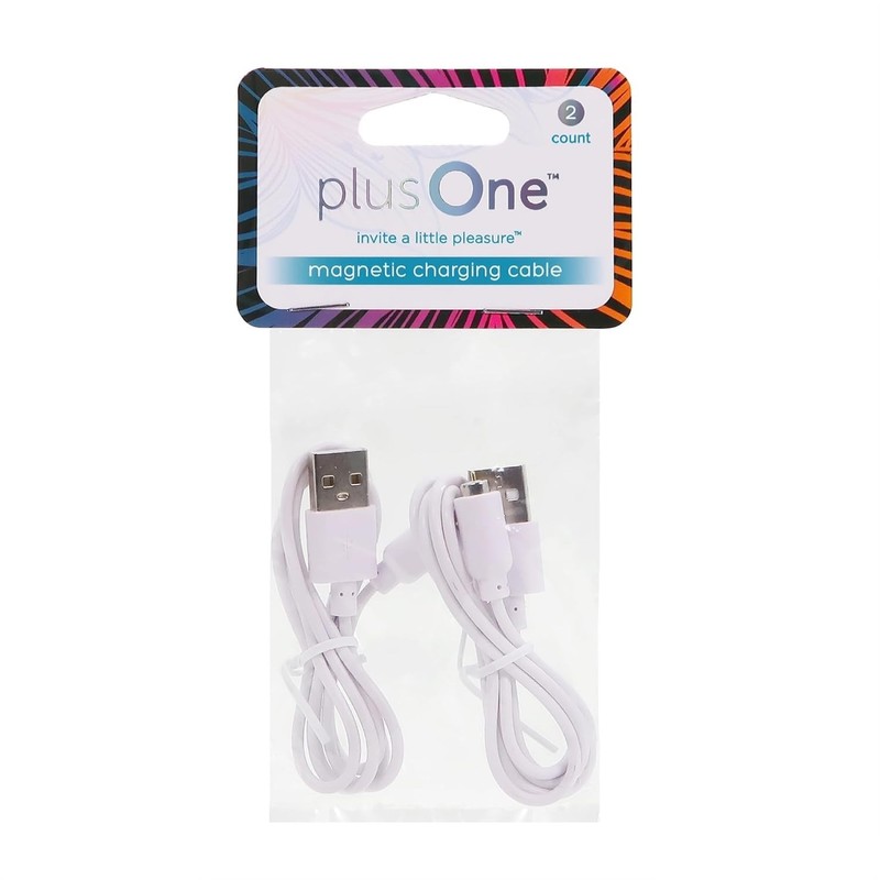 plusOne Official Magnetic Charging Cables, USB 2 Count (Pack of 1), White