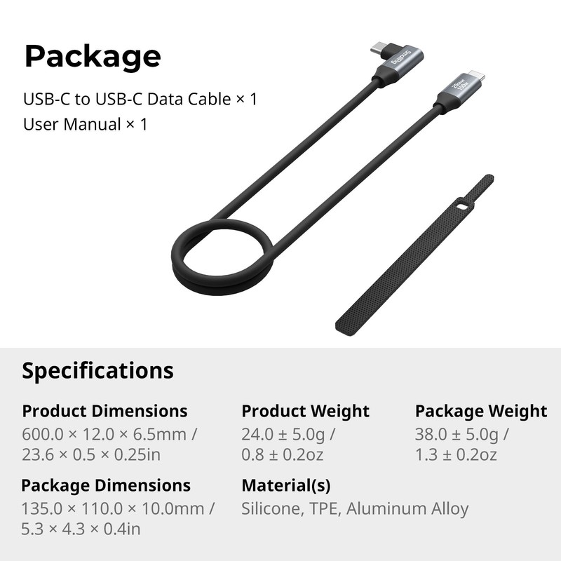 SmallRig USB C Fast Data Cable 2ft/60cm 100W PD Charging, for iPhone & Cameras gallery